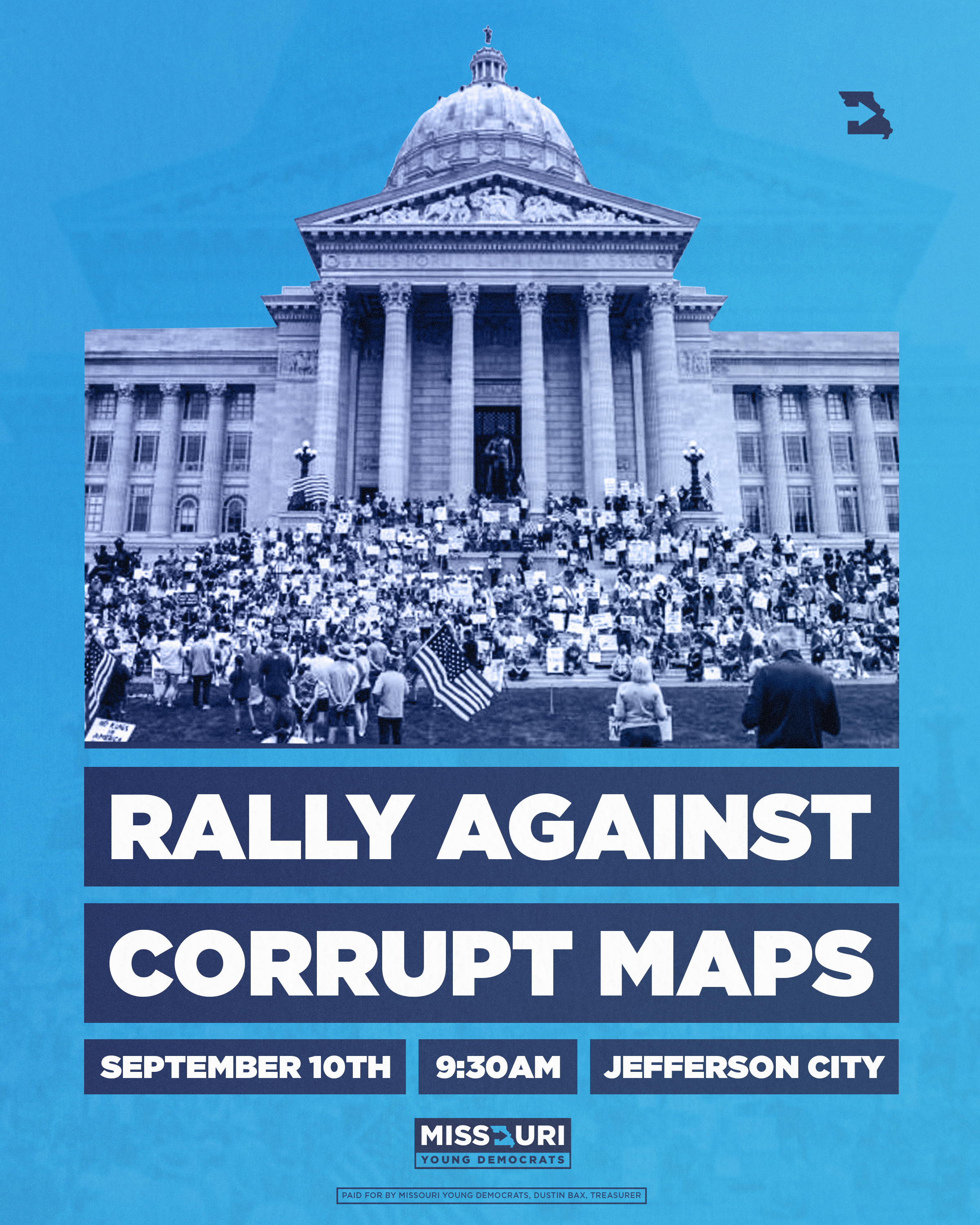Rally Against Corrupt Maps event poster