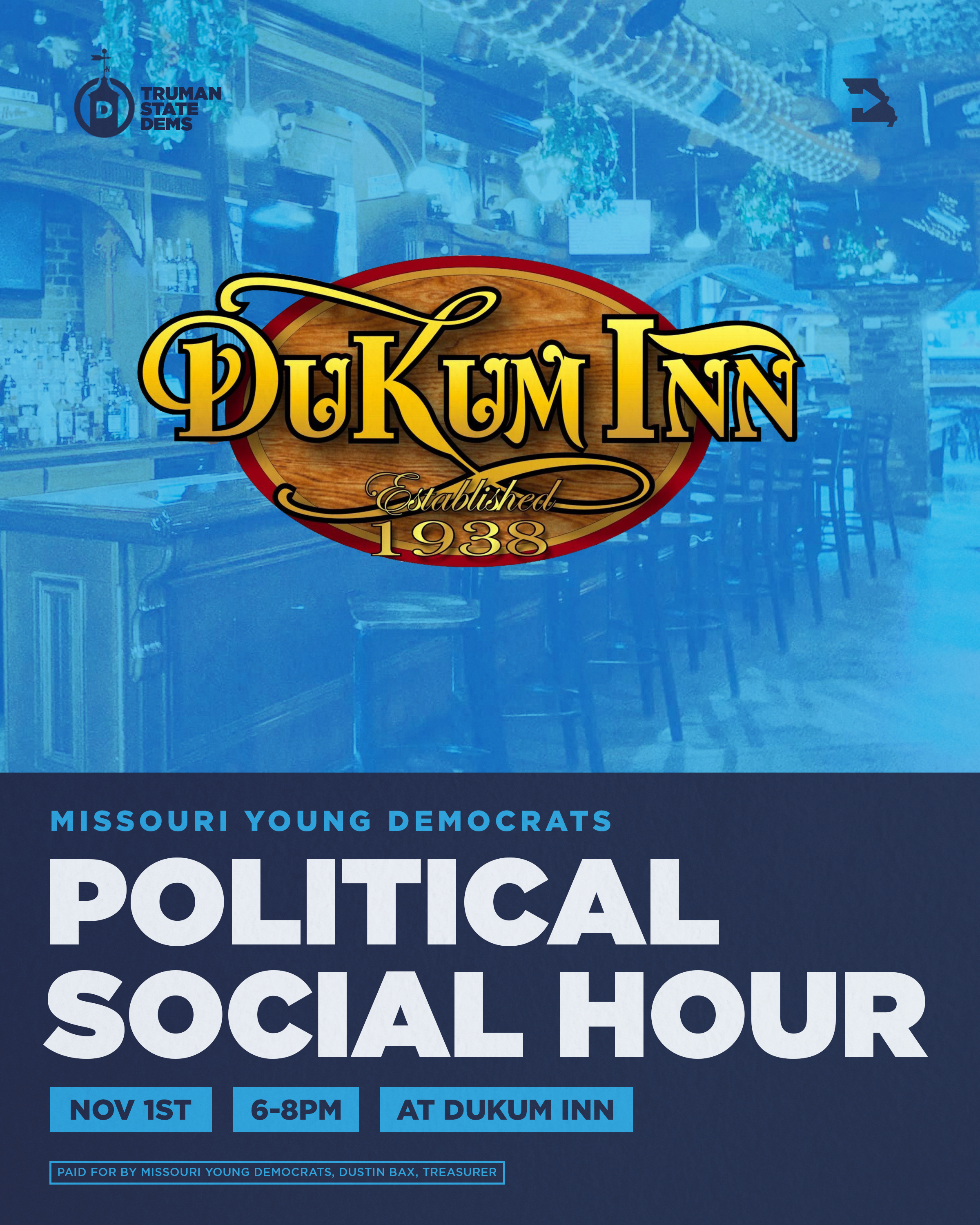Political Social Hour event poster